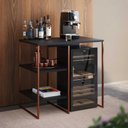 Ver imagem 1 de Aparador Adega Industrial Bar Barzinho Bourbon Aço Cobre e Preto 80 Cm