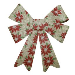 Kit 10 Enfeite Árvore Natal Laço Decorado com Flores 46 Cm - 2