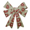 Ver imagem 2 de Kit 10 Enfeite Árvore Natal Laço Decorado com Flores 46 Cm