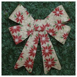 Kit 10 Enfeite Árvore Natal Laço Decorado com Flores 46 Cm - 1