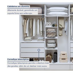 Guarda Roupa 100% Mdf 6 Portas 9 Gavetas Urbano - 3