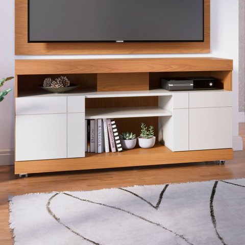 Rack para Tv até 42 Polegadas 2 Portas Apeu Freijó/off White - Pnr Móveis