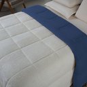 Ver imagem 2 de Coberdrom Dupla Face Valle King Soft e Sherpa Toque de Lã 1 Peça 100% Poliéster - Azul Marinho