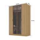 Ver imagem 3 de Guarda Roupa 1,60m 4 Portas 2 Reflecta C/ Led 100% Mdf Cor:olmo