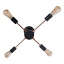 Ver imagem 2 de Lustre De Braço Para 04 Lâmpadas - Ideal Para Sala Quarto na cor preto com cobre- Modelo Sputinik