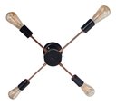 Ver imagem 2 de Lustre De Braço Para 04 Lâmpadas - Ideal Para Sala Quarto na cor preto com cobre- Modelo Sputinik