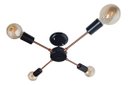 Ver imagem 1 de Lustre De Braço Para 04 Lâmpadas - Ideal Para Sala Quarto na cor preto com cobre- Modelo Sputinik