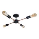 Ver imagem 3 de Lustre De Braço Para 04 Lâmpadas - Ideal Para Sala Quarto na cor preto com cobre- Modelo Sputinik