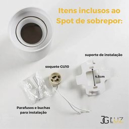 Luminária Spot de Sobrepor Mr16 Gu10 Redondo Direcionavel - Branco - 3