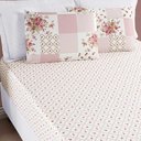 Ver imagem 1 de Jogo de Cama Lençol Dallas Casal Padrão Microfibra 3 Peças - Rosa Matura Patchwork