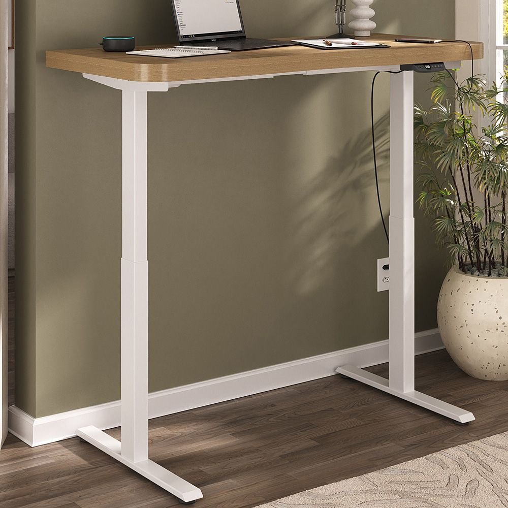 Mesa com Regulagem de Altura Elétrica para Escritório Home Office Aurum A02 Olmo - Lyam Decor - 6