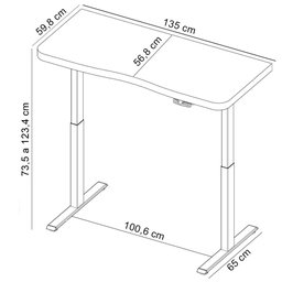Mesa com Regulagem de Altura Elétrica para Escritório Home Office Aurum A02 Olmo - Lyam Decor - 5