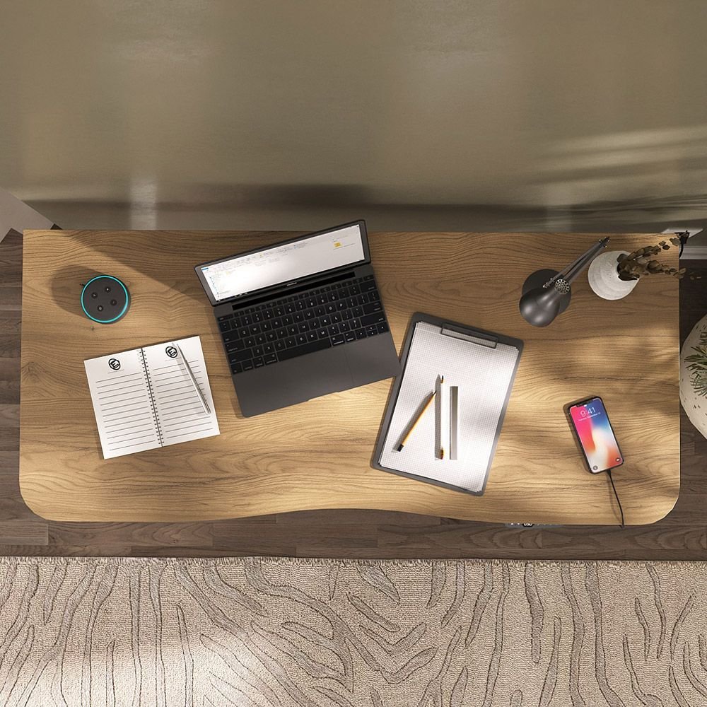 Mesa com Regulagem de Altura Elétrica para Escritório Home Office Aurum A02 Olmo - Lyam Decor - 7