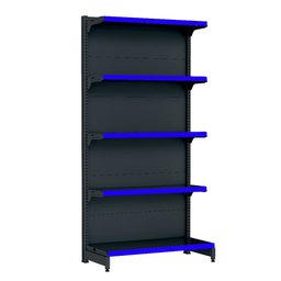 Gondola Parede 202 Fit Inicial Preto 5 Bandeja Pe Azul - 1