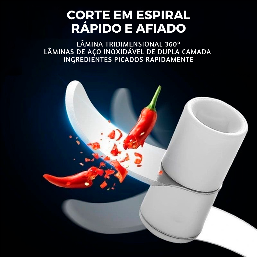 Mini Triturador Processador Cortador Manual Alimentos 2 Lâminas Cordinha Cebola Alho Cozinha Frutas  - 4