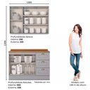 Ver imagem 2 de Cozinha Compacta 120cm 5 Portas 3 Gavetas com Tampo Americana Henn - Cinza/nature