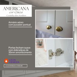 Cozinha Modulada de Canto 8 Peças 14 Portas 7 Gavetas Americana Henn - Cinza/nature - 3