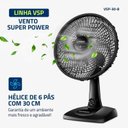 Ver imagem 2 de Ventilador de Mesa Mondial 6 Pás 30cm Preto Vsp-30-b - 127v