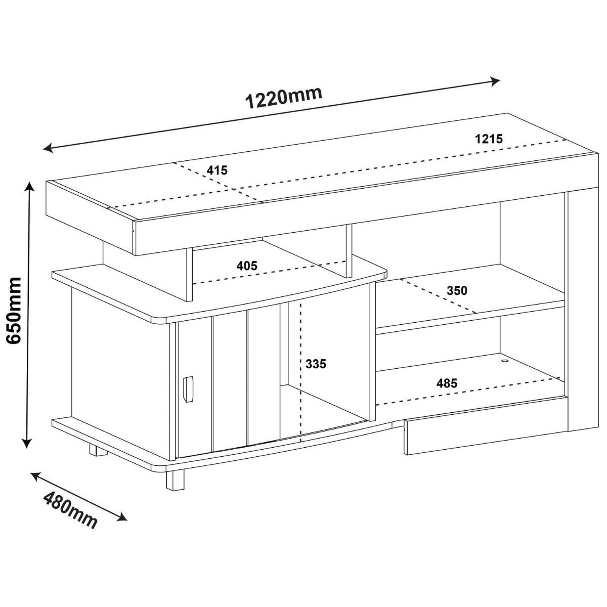 Rack Royal para Tv 50" com 3 Nichos e 1 Porta Pinho - 3