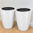 Ver imagem 3 de Vaso de Fibra de Vidro Roma P 50cm Decorativo Branco