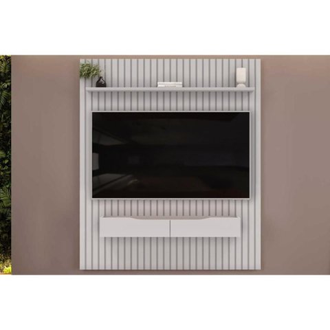 Estante P/ Sala até 65 Pol Pratic Ripado C/ 2 Gavetas 183x240cm Bali - Dj Móveis