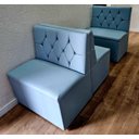 Ver imagem 2 de Poltrona Sofá Booth 0,80cm Azul Capitone a Mão Sku_127