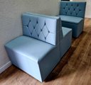 Ver imagem 2 de Poltrona Sofá Booth 0,80cm Azul Capitone a Mão Sku_127