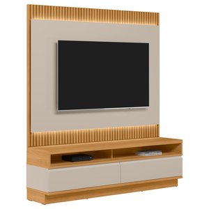 Painel para Tv 70 Pol e Rack Bancada 180cm Real L06 Tauari/off White Fosco - Mpozenato