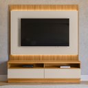 Ver imagem 2 de Painel para Tv 70 Pol e Rack Bancada 180cm Real L06 Tauari/off White Fosco - Mpozenato