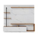 Ver imagem 1 de Painel Tv 58 Pol 180cm Bancada Suspensa Jordan Calacatta/freijó/branco Neve C04 - D’Rossi
