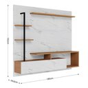 Ver imagem 3 de Painel Tv 58 Pol 180cm Bancada Suspensa Jordan Calacatta/freijó/branco Neve C04 - D’Rossi