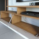 Ver imagem 5 de Painel Tv 58 Pol 180cm Bancada Suspensa Jordan Calacatta/freijó/branco Neve C04 - D’Rossi