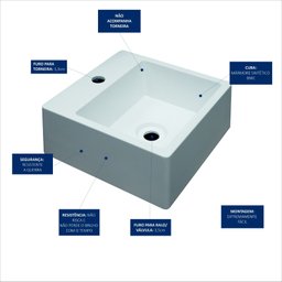 Cuba Pia para Banheiro de Apoio Lavabo 32cmx30cm - Palermo - 9