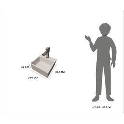 Cuba Pia para Banheiro de Apoio Lavabo 32cmx30cm - Palermo - 8