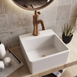 Cuba Pia para Banheiro de Apoio Lavabo 32cmx30cm - Palermo - 2