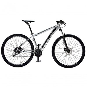 Bicicleta Aro 29 Krw Alumínio 27 Vel Freio Hidráulico Suspensão com Trava S9 15.5 Prata-preto