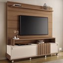 Ver imagem 2 de Estante Painel para Tv 65 Pol com Rodízios Cloud B01 Castanho Off White - Lyam Decor