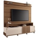 Ver imagem 1 de Estante Painel para Tv 65 Pol com Rodízios Cloud B01 Castanho Off White - Lyam Decor