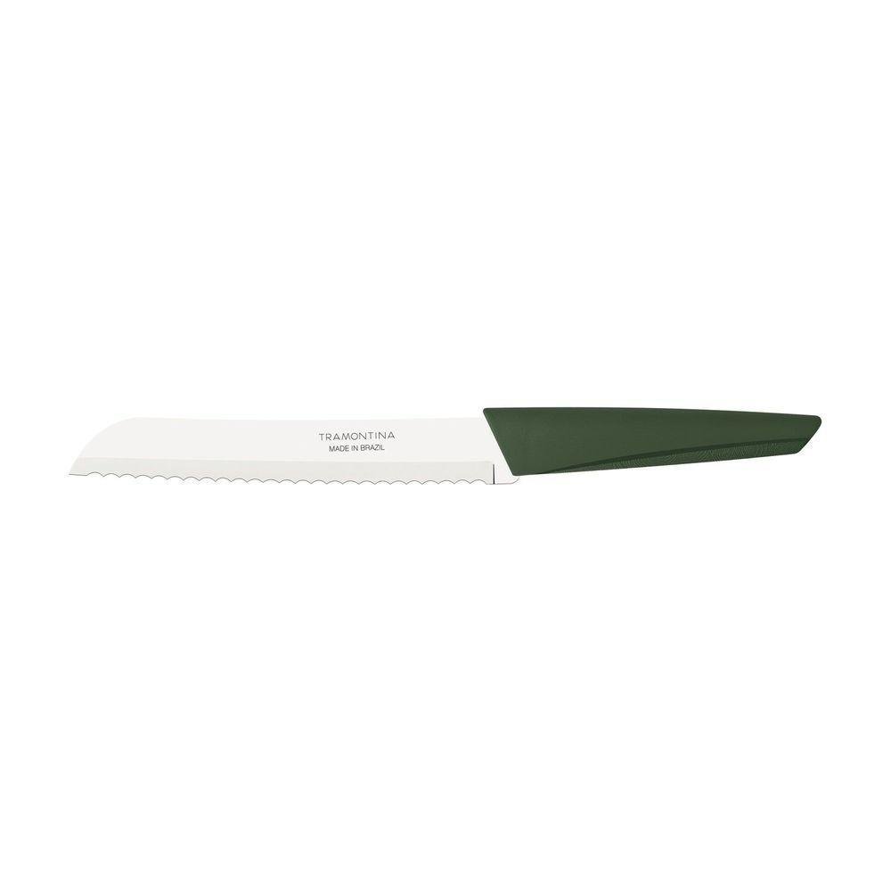 Faca para Pão Lyf com Lâmina em Aço Inox e Cabo de Polipropileno Pcr Verde Natureza 7" - 1