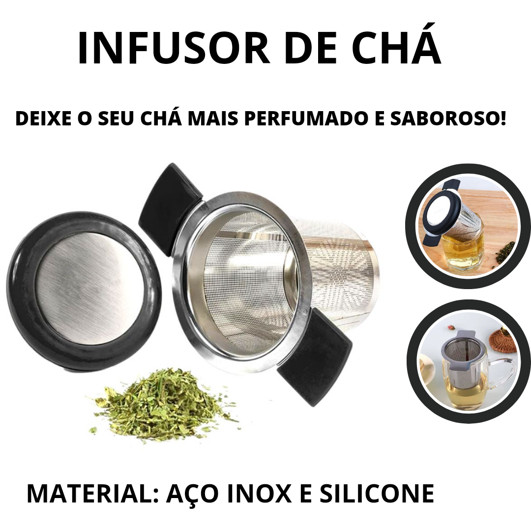 Infusor de Chá Tipo Cesta em Inox com Alça Silicone - 2