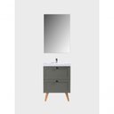 Ver mais imagens de Gabinete para Banheiro com Cuba e Espelho 60cm Retro Mdf Verde Milano - On Móveis