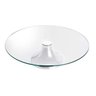 Prato de Bolo e Doces de Vidro com Pedestal em Aço Inox 30cm - 1