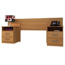 Ver imagem 1 de Cabeceira Elegance Casal Queen com 2 Mesas de Cabeceira Cor Cinamomo