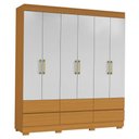 Ver imagem 2 de Guarda Roupa Casal Marrocos 6 Portas 187 Cm Cinamomo Off White Armoveis