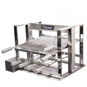 Churrasqueira Elevatória Gourmet EGKG04 com kit Giratório 4 espetos Fast Gourmet 4 espetos