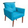 Kit 02 Poltronas Lara Decorativa Palito Luxo Tecido Turquesa - 3