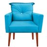 Kit 02 Poltronas Lara Decorativa Palito Luxo Tecido Turquesa - 2