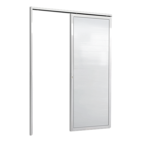 Porta de Correr Suspensa Lambril Esq L.25 Branca 210x70 Brimak