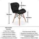 Ver imagem 5 de Kit 14 Cadeiras de Jantar Charles Eames Slim Wood Estofada - Preto