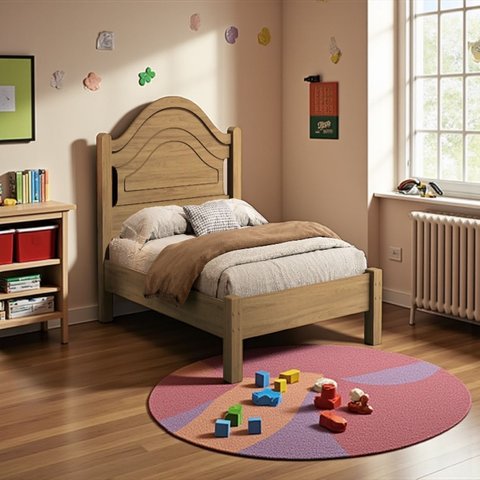 Cama Solteiro Isis 100% Mdf para Colchão 188x88 Cm -super Reforçada -basoto:amendoa